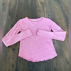 Free People We The Free Pink Long Sleeve Lettuce Hem Top XS